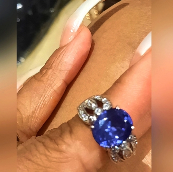 AUTHENTIC GENUINE SOLID CZ BELLA LUCE STERLING SILVER TANZANITE ring 8 - Picture 1 of 7